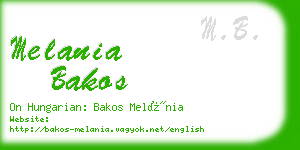 melania bakos business card